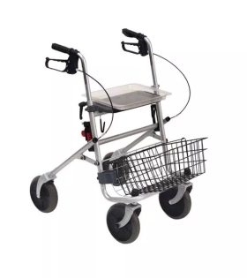 Deambulatore rollator con seduta e freni per anziani e disabili fronte